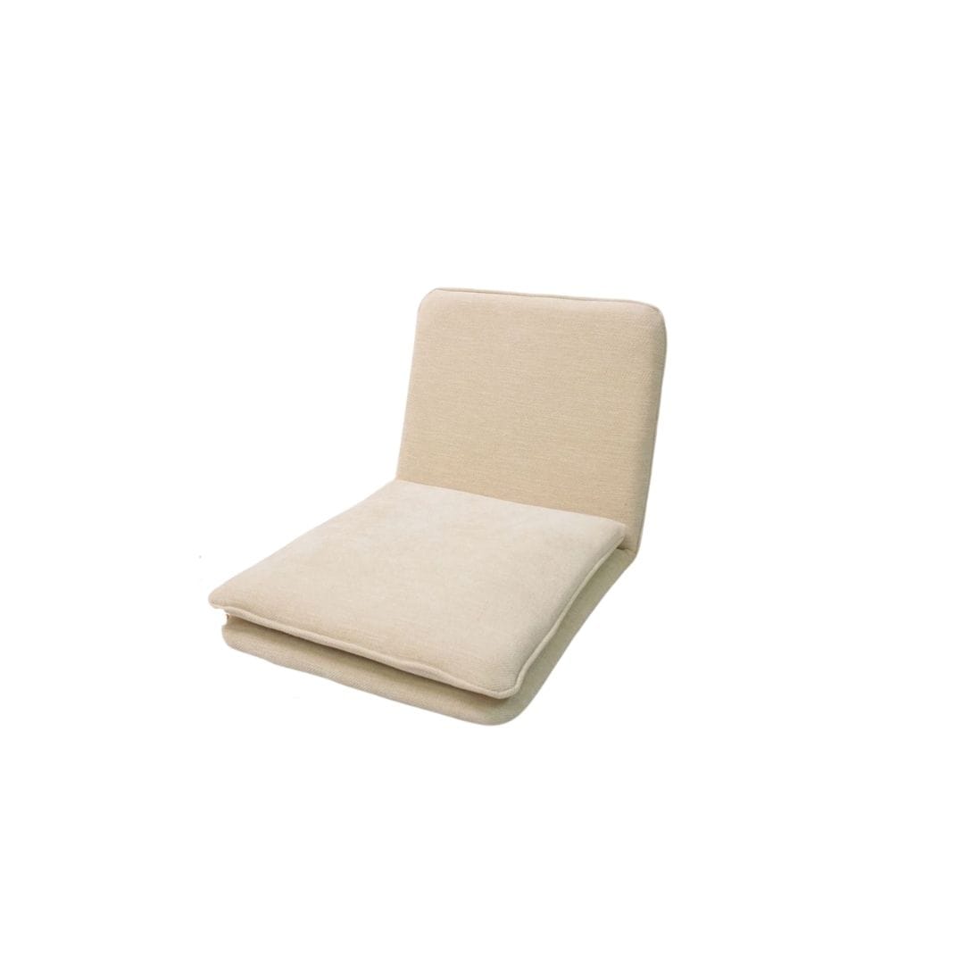 เบาะผ้านั่งพื้น พนักพิงไม้ยางพารา MAAI DESIGN รุ่น YUKA CHAIR สีครีม_0